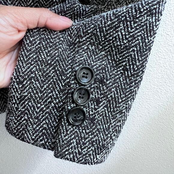Talbots Textured Tweed Jacket Blazer Front Pockets Two tone Buttons Old Money M - Picture 8 of 9